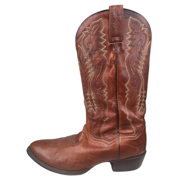 Vintage Dan Post Men’s Brown Leather Western Cowboy Boot Size US 9.5 EW main image 8